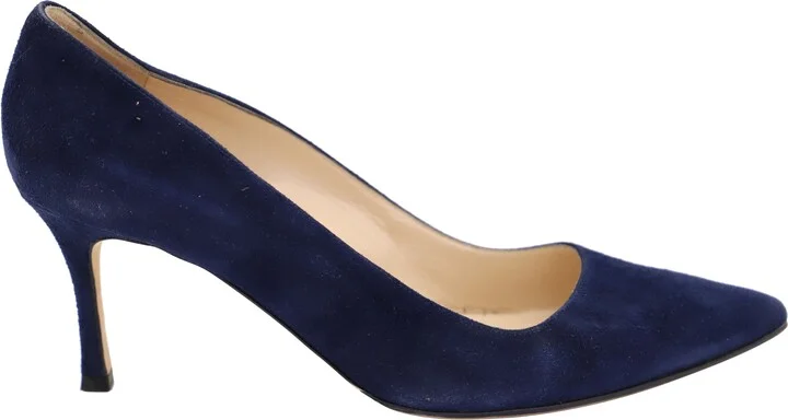 BB Plain Pumps in Navy Blue Suede
