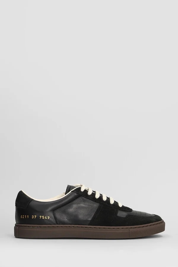 Bball Slim Sneakers In Black Suede And Leather