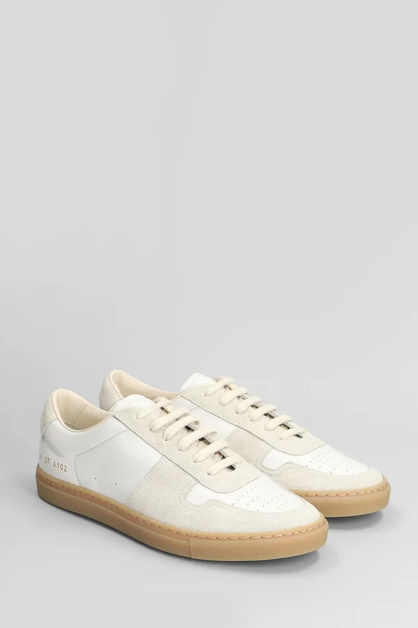 Bball Slim Sneakers In White Suede And Leather - Image 2