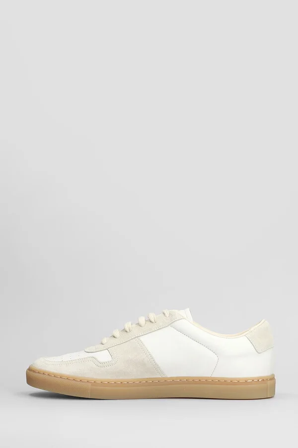 Bball Slim Sneakers In White Suede And Leather - Image 3