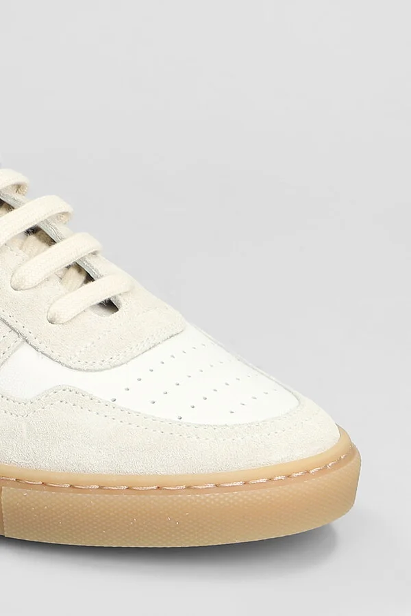 Bball Slim Sneakers In White Suede And Leather - Image 5