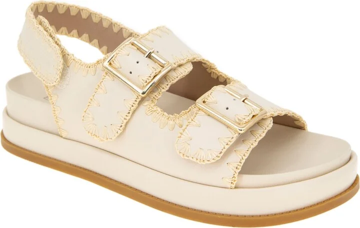 BCBGeneration Women's Beena Footbed Hook and Loop Flatform Sandals
