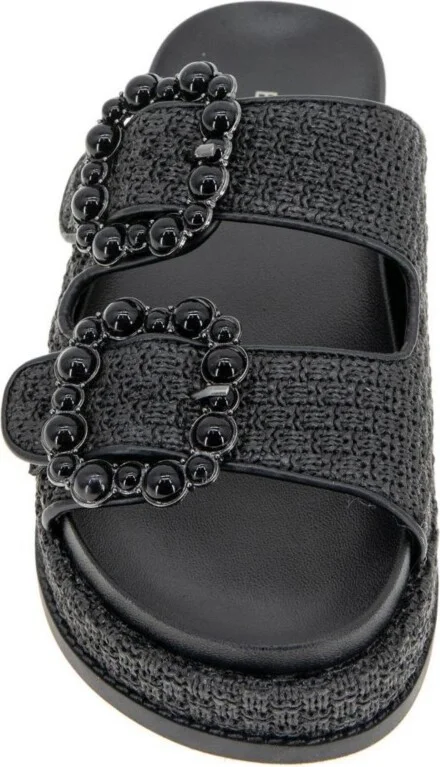 BCBGeneration Women's Bexxi Double Buckle Raffia Footbed Sandals - Image 6
