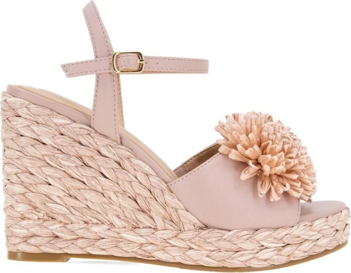 BCBGeneration Women's Erika Raffia Flower Wedge Sandals - Image 2