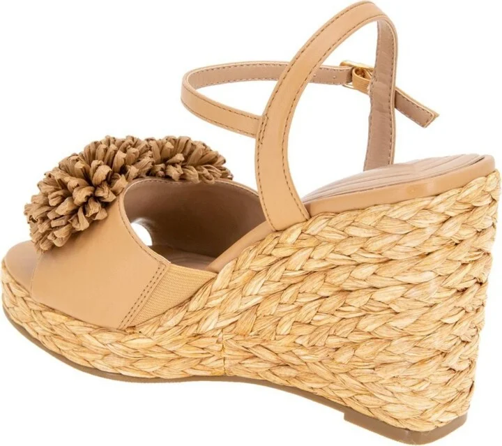 BCBGeneration Women's Erika Raffia Flower Wedge Sandals - Image 11