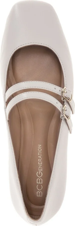 BCBGeneration Women's Harisa Slip-On Buckle Square Toe Mary Jane Ballet Flats - Image 4