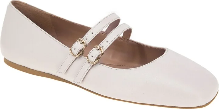 BCBGeneration Women's Harisa Slip-On Buckle Square Toe Mary Jane Ballet Flats