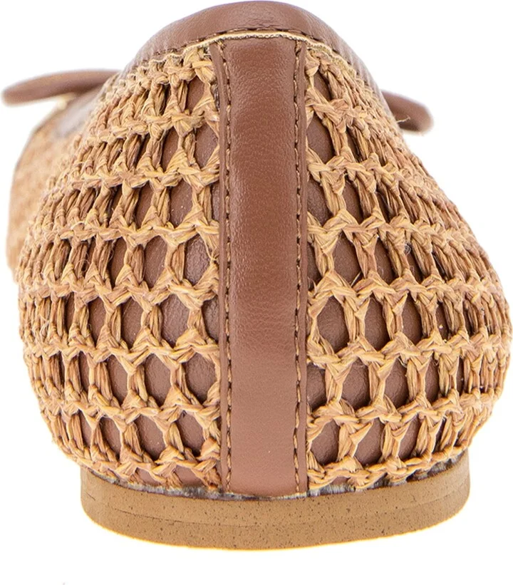 BCBGeneration Women's Hartly Woven Raffia Square Toe Ballet Flats - Image 3