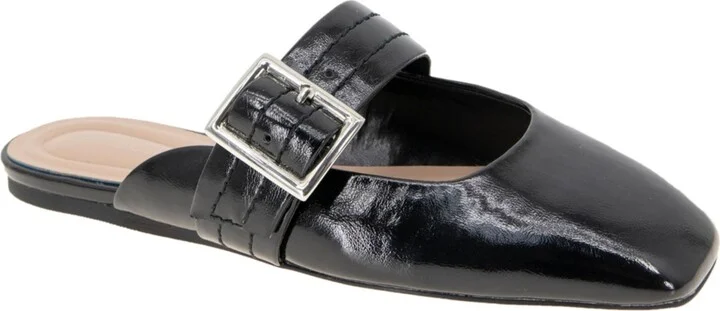 BCBGeneration Women's Hope Square Toe Buckle Slide Flat Mules