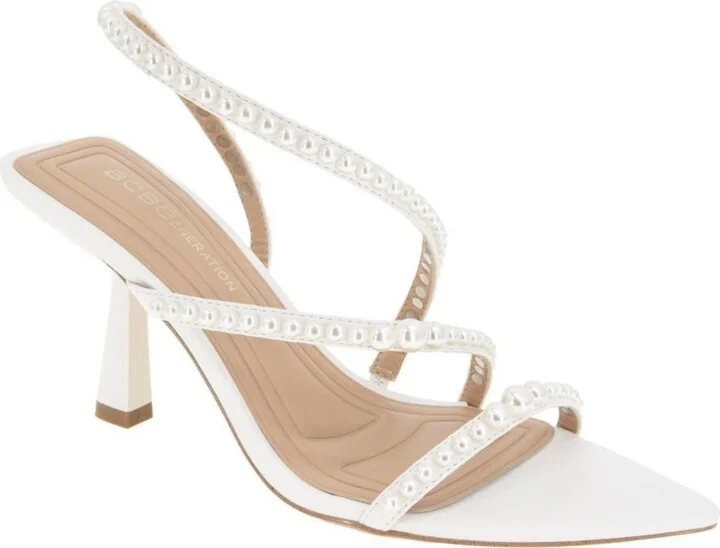 BCBGeneration Women's Imani Cultivated Pearl Strappy Dress Sandals