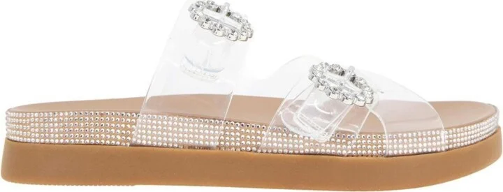 BCBGeneration Women's Jia Rhinestone Buckle Flat Sandals - Image 7