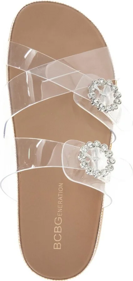 BCBGeneration Women's Jia Rhinestone Buckle Flat Sandals - Image 9