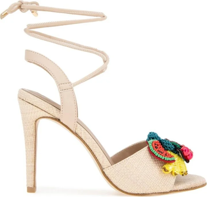 BCBGeneration Women's Journe Fruit Embellishment Wrap Dress Sandals - Image 2