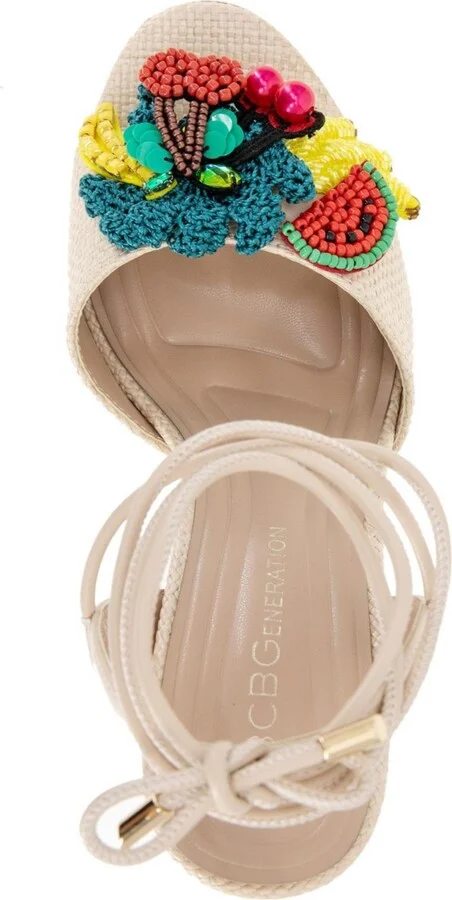 BCBGeneration Women's Journe Fruit Embellishment Wrap Dress Sandals - Image 4