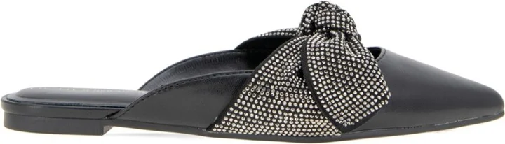 BCBGeneration Women's Kandy Pointy Toe Bow Mules - Black/Rhinestones - Image 2