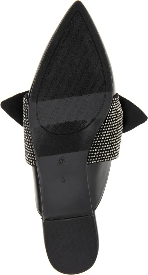 BCBGeneration Women's Kandy Pointy Toe Bow Mules - Black/Rhinestones - Image 5