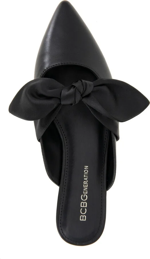 BCBGeneration Women's Kandy Slip-On Pointy Toe Bow Dress Flats - Black/Black - Image 4