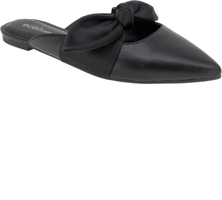 BCBGeneration Women's Kandy Slip-On Pointy Toe Bow Dress Flats - Black/Black - Image 6