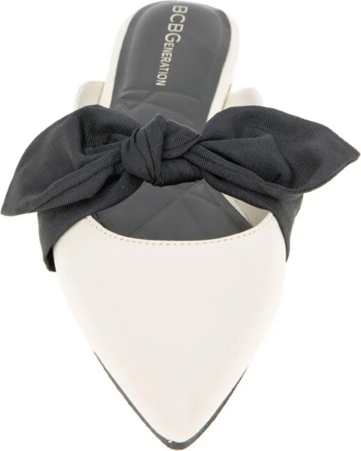 BCBGeneration Women's Kandy Slip-On Pointy Toe Bow Dress Flats - Black/Black - Image 9