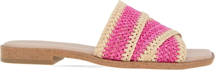 BCBGeneration Women's Lileen Slip-On Woven Raffia Flat Sandals - Viva Pink, Light Tan - Image 2