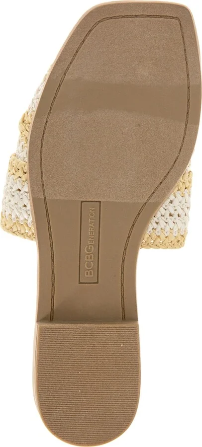 BCBGeneration Women's Lileen Slip-On Woven Raffia Flat Sandals - Viva Pink, Light Tan - Image 10