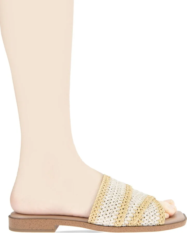 BCBGeneration Women's Lileen Slip-On Woven Raffia Flat Sandals - Viva Pink, Light Tan - Image 11