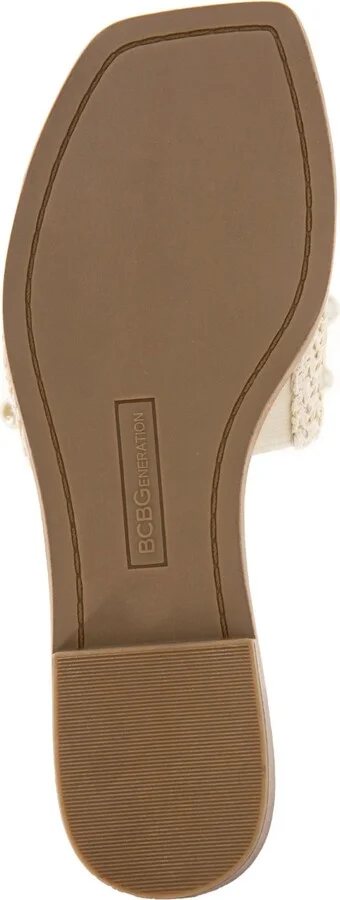 BCBGeneration Women's Lonnie Pearl Raffia Slide Flat Sandals - Image 5