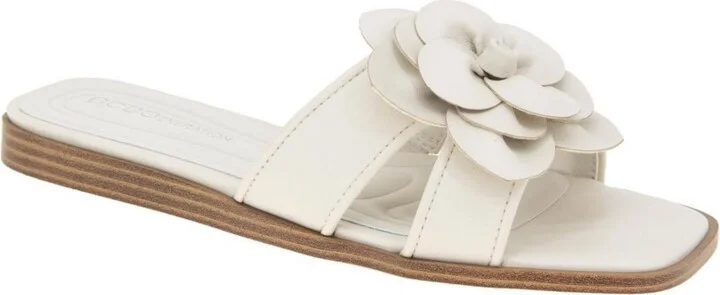 BCBGeneration Women's Mazey Flower Slide Flat Sandals