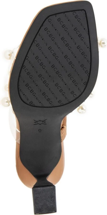 BCBGeneration Women's Rainy Slip On Cultivated Pearl Dress Sandals - Coffee, Clear - Image 5