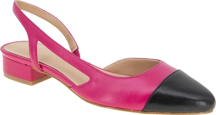 BCBGeneration Women's Tillie Cap Toe Slingback Block Heel Pumps - Viva Pink/Black
