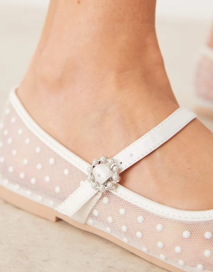 Be Mine Bridal Talia slippers in ivory - Image 3