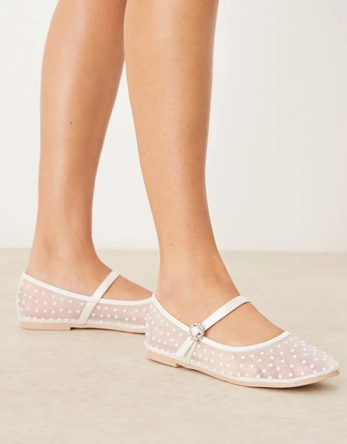 Be Mine Bridal Talia slippers in ivory - Image 4