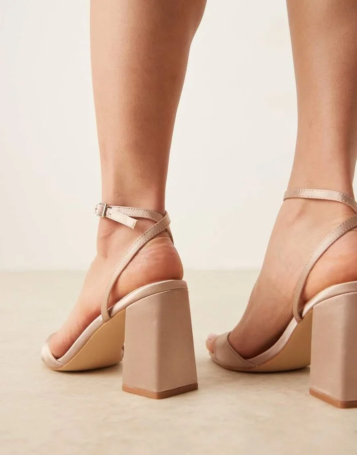 Be Mine Bridal Wink 2 heeled sandals in blush satin - Image 3
