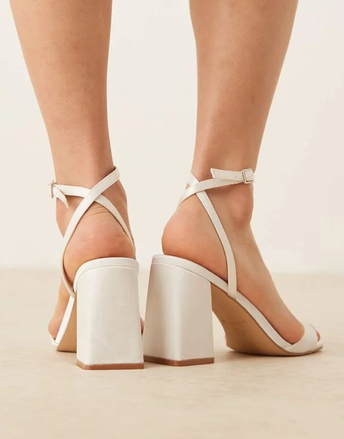 Be Mine Bridal Wink 2 heeled sandals in ivory satin - Image 4