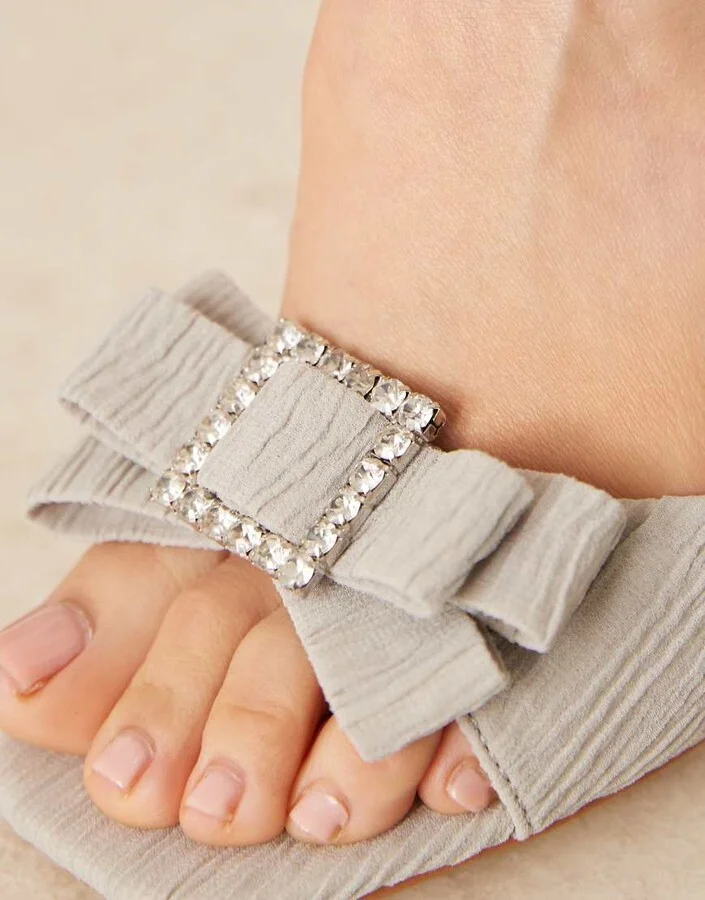 Be Mine Kiara block heel sandals in gray - Image 3