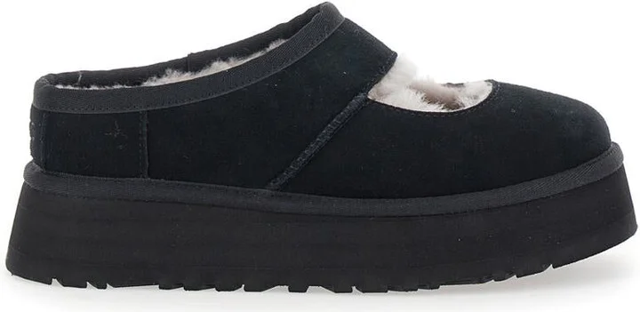'Bea Mary Jane' Black Mules With Cut-Out Detail In Suede Woman