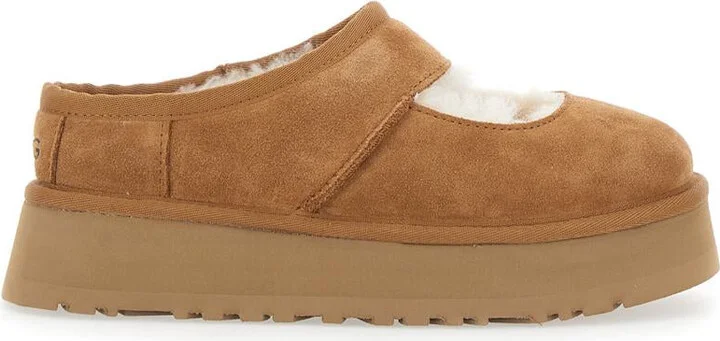 'Bea Mary Jane' Brown Mules With Cut-Out Detail In Suede Woman