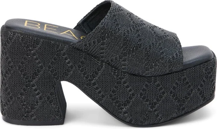 BEACH by Matisse Womens Como Block Platform Casual Sandals Casual High Heel 3" & Up - Black - Size 8 M