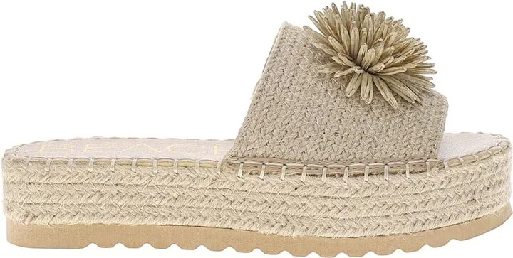 BEACH by Matisse Womens La Jolla Platform Espadrille Slide Casual Sandals Casual Mid Heel 2-3" - Beige - Size 8 M
