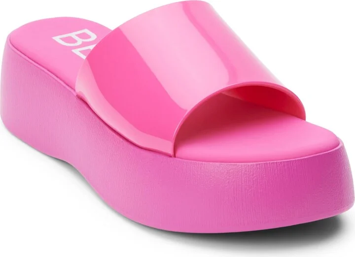 BEACH by Matisse Womens Solar Platform Slide Casual Sandals Casual Mid Heel 2-3" - Pink - Size 8 M