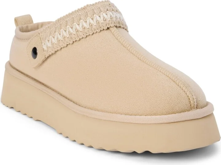 BEACH by Matisse Womens Storm Embroidered Scuff Casual Slippers Casual - Beige - Size 9 M