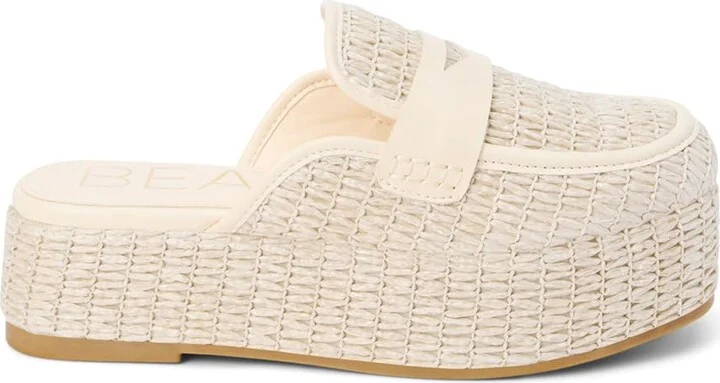BEACH by Matisse Womens Wren Platform Mules Casual - White - Size 11 M