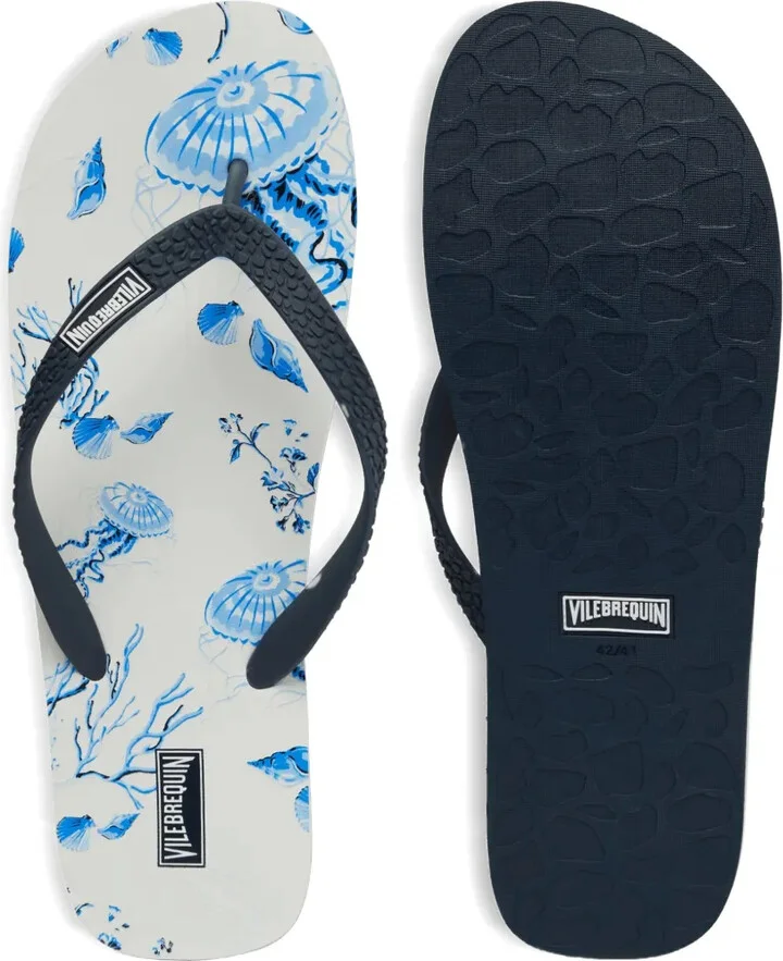 Beach-Print Flip Flops - Image 2