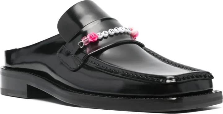 Bead Chain Leather Loafers - Image 2