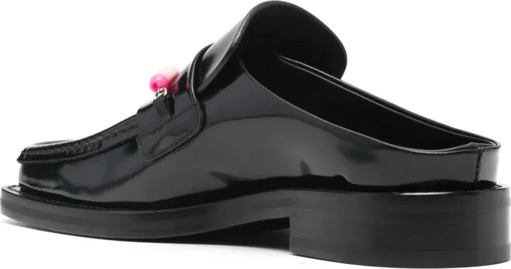 Bead Chain Leather Loafers - Image 3