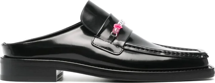 Bead Chain Leather Loafers