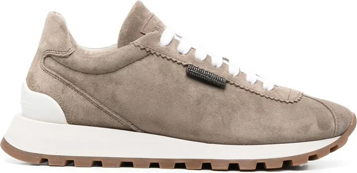 Bead-Detailing Low-Top Sneakers