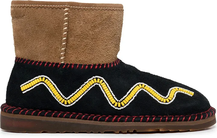 Bead-Embellished Ankle Boots