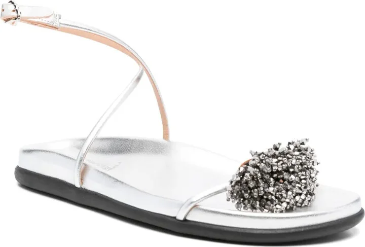 Bead-Embellished Ankle-Strap Sandals - Image 2