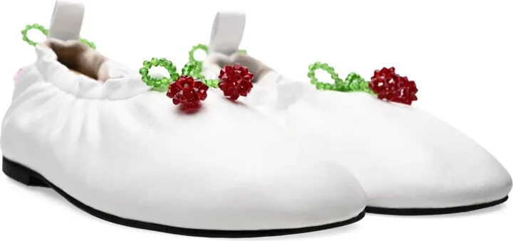 Bead-Embellished Ballet Flats